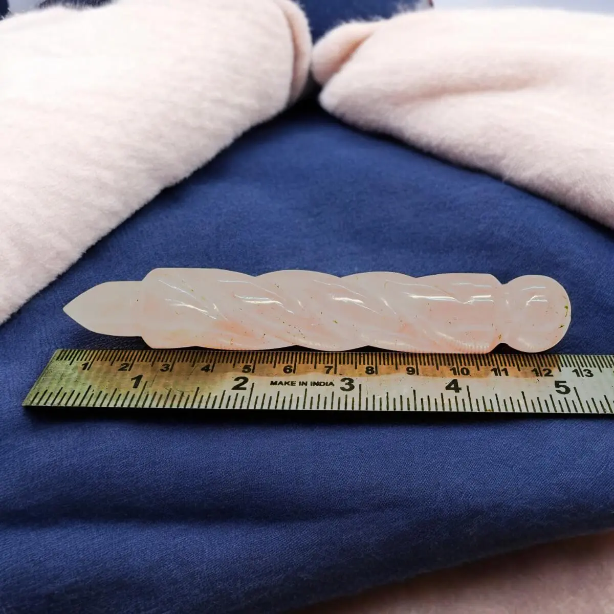 Rose Quartz Spiral Healing Wand AAA Quality - Image 4