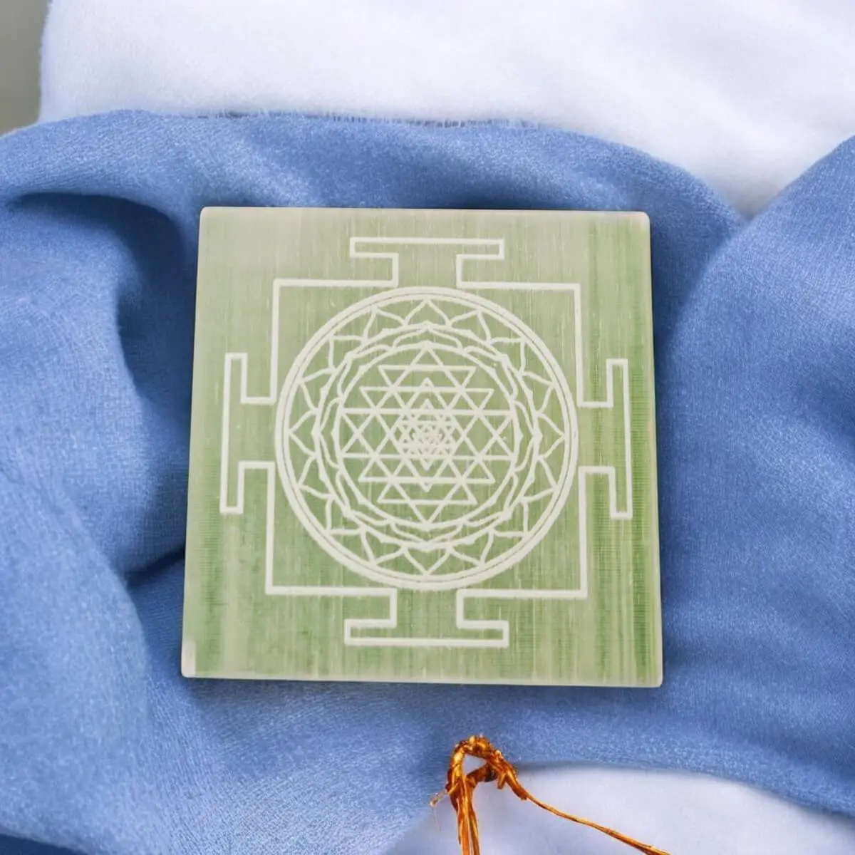 Shri Yantra Selenite Plate AAA Quality