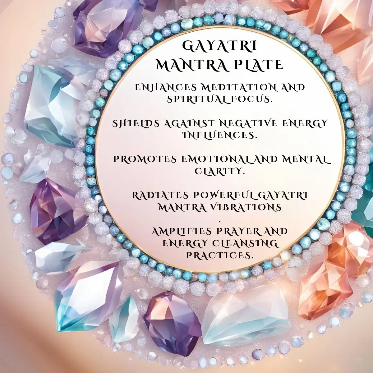 Gayatri Mantra Black Tourmaline Plate AAA Quality